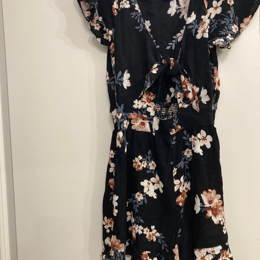 Dark navy floral romper
